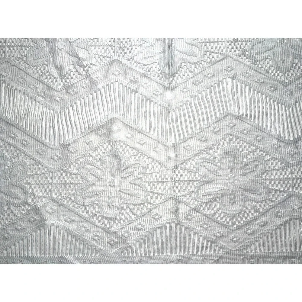 Set 4 Vintage Lace Valances Short Curtains Panels White Sheer Fringe Trim Daisy